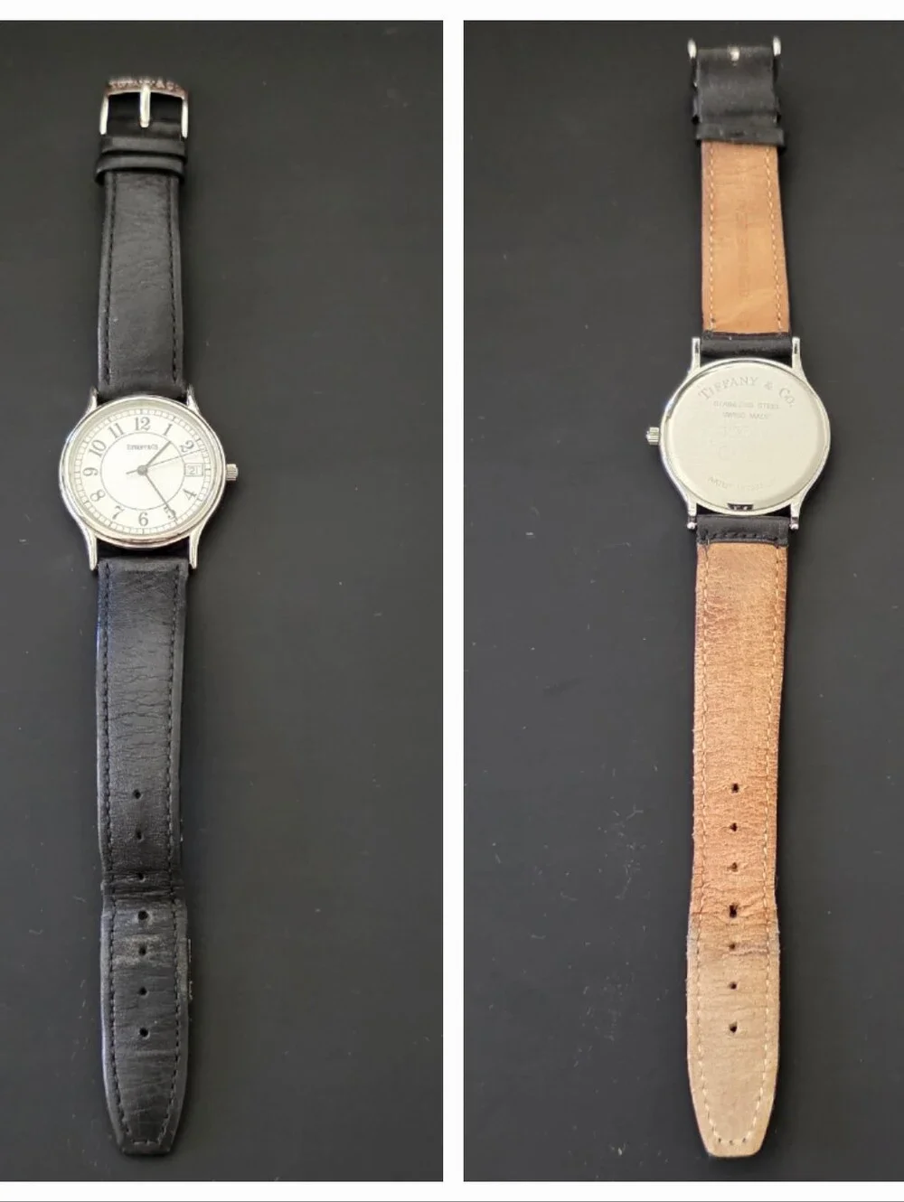 VTG Tiffany & Co. Portfolio Classic 7J 33mm Watch Original Band Engraved Runs